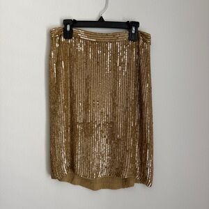 Vintage NWT INC Gold Sequin Skirt